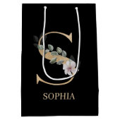 Sモノグラムフローラパーソナライズされた ミディアムペーパーバッグ (裏面)