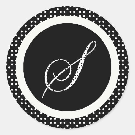 Sモノグラムレター封筒用シール ラウンドシール (正面)