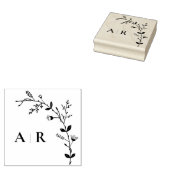 sモノグラム結婚つる植物スクロール詳細 ラバースタンプ (押印)