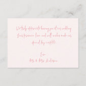 sモノグラム結婚クレストピンク赤面サンキューカード アドバイスカード (裏面)