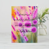 sモノグラム結婚QRコードメドウパープルグリーン 招待状 (スタンド正面)