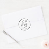 Sモノグラム銀フェイクの封筒または好意の印 ラウンドシール (封筒)