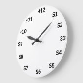 Sユニット番号（白） ラージ壁時計 (傾斜)