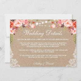 sライツレ結婚ース珊瑚詳細クラフトインサート カード