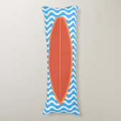 sリラックスオレンジブルーウェーブサーフィン抱き枕 ボディピロー (正面縦)