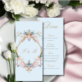 sリージェンシー結婚エラブルーモノグラムモノグラムメニュー メニュー