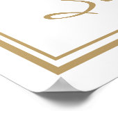 Sレター金ゴールドモノグラムオレンジ色の花 ポスター (角)