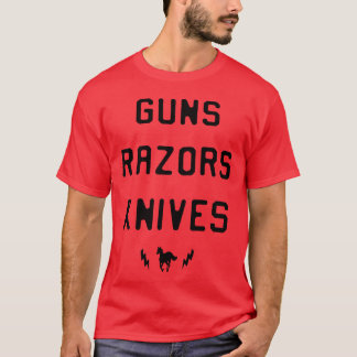 sレーザーナイフ馬tシャツおもしろい tシャツ