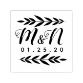 sロゴ結婚ブランチオーナメントグリーンリーオーナメント セルフインキングスタンプ (デザイン)