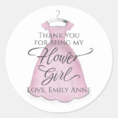 sヴィンテージ結婚ピンクドレスフラワーガールサンキューサンキュー ラウンドシール (正面)