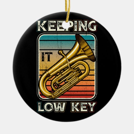 s保It低鍵楽器チューバプレーヤーバスクル セラミックオーナメント (正面)