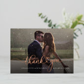 s写真結婚ありがとうバラゴールドフォイルカード 箔招待状 (立ち正面)