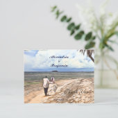 s写真結婚トロピカルウォーター色ありがとう ポストカード (スタンド正面)