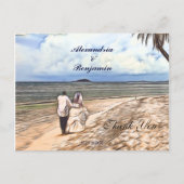 s写真結婚トロピカルウォーター色ありがとう ポストカード (正面)