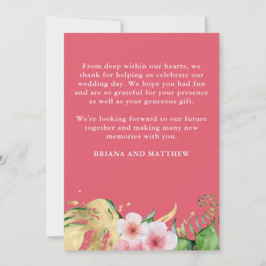 s写真結婚トロピカルパームズフローラ招待状 招待状 (裏面)