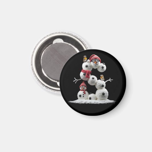 S字型雪だるまミニオン マグネット (正面/裏面)