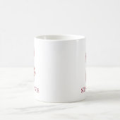 S字 ブルゴーニュピンクの花柄 コーヒーマグカップ (中央)
