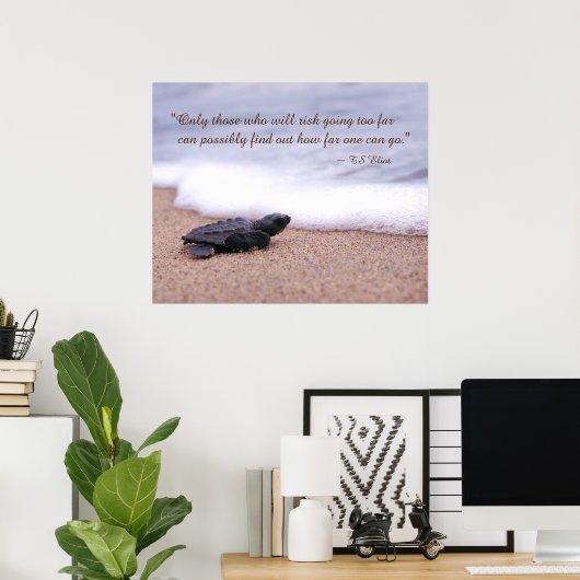s引用文インスパイアベビーシータートルサンド海 ポスター (ホームオフィス)