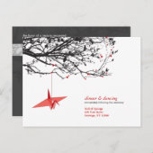 s折り紙ぶら下がった紙クレーズアジア結婚式RSVP インビテーションポストカード (正面/裏面)