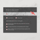 s折り紙ぶら下がった紙クレーズアジア結婚式RSVP インビテーションポストカード (裏面)