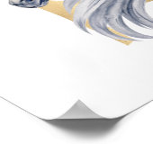 S文字パーソナライズされた名モノグラムと馬ポー ポスター (角)