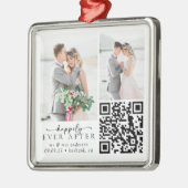 s曲結婚再生リストQRコードフォトキープサケ メタルオーナメント (左)