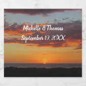 s海結婚サンセットブライトオレンジスカイビーチ ビールラベル (シングルラベル)