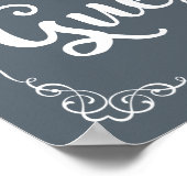 s結婚の看板「ゲストブック」のカスタム色 ポスター (角)