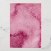 s結婚ほこりっぽいバラスノーピンク水カラーバラ金ゴールド 箔招待状 (裏面)