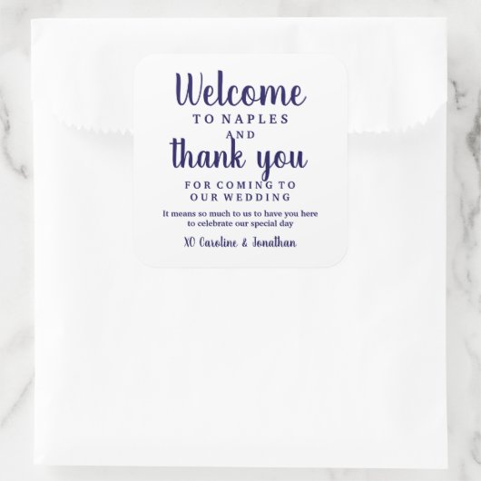 s結婚ウェルカムサンキューホテルカスタムお気に入りバッグ スクエアシール (バッグ)