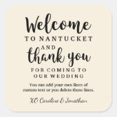 s結婚ウェルカムサンキューホテルカスタムお気に入りバッグ スクエアシール (正面)