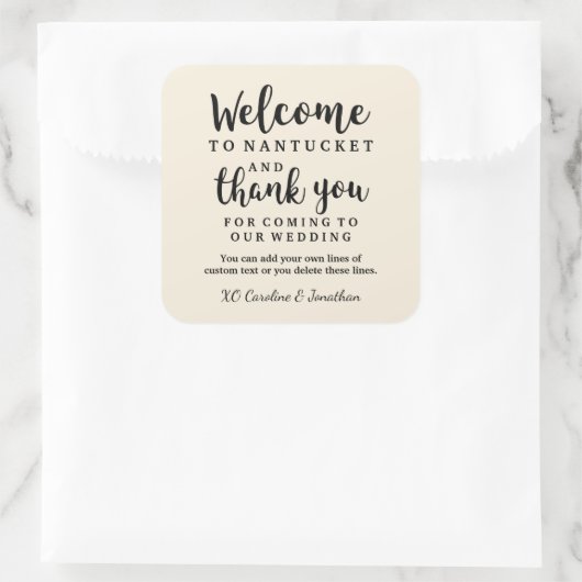 s結婚ウェルカムサンキューホテルカスタムお気に入りバッグ スクエアシール (バッグ)