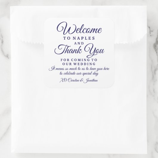 s結婚ウェルカムサンキューホテルカスタムお気に入りバッグ スクエアシール (バッグ)