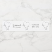 s結婚ウォーターボトルラベル銀蝶ハート ペットボトルラベル (シングルラベル)