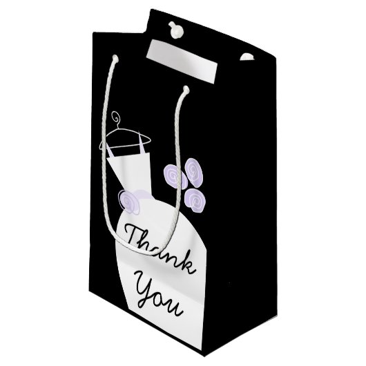 s結婚ガウンパープルサンキュー抱き枕ブラック スモールペーパーバッグ (正面アングル)