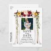 s結婚キャノピー水彩混合フローラ写真 案内ポストカード (正面/裏面)