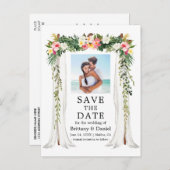 s結婚キャノピー水彩熱帯フローラ写真 案内ポストカード (正面/裏面)