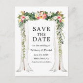 s結婚キャノピー水彩熱帯フローラ写真 案内ポストカード (正面)