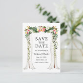 s結婚キャノピー水彩熱帯フローラ写真 案内ポストカード (スタンド正面)