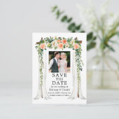 s結婚キャノピー水彩珊瑚礁ホワイトフローラ写真 案内ポストカード (スタンド正面)