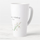 s結婚クリエイティブエレガントフローラホワイトシック カフェラテマグ (右アングル)