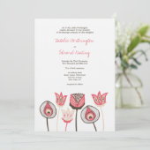 s結婚コーラルチョコレートアイボリーファンキー花 招待状 (スタンド正面)