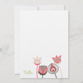 s結婚コーラルチョコレートアイボリーファンキー花 招待状 (裏面)