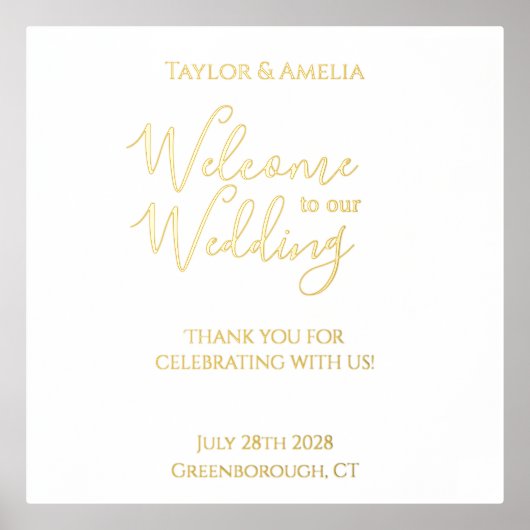 s結婚サインエレガントス実在プ金箔 箔ポスター (正面)