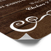 s結婚サイン結婚s寄贈素朴結婚のSig ポスター (角)