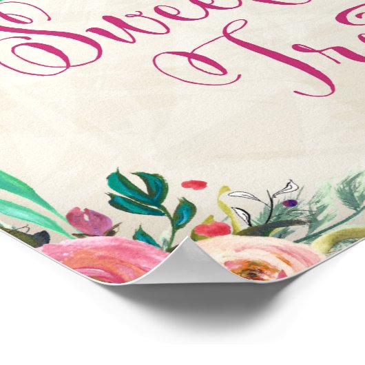 s結婚サイン – 砂漠バーサイン ポスター (角)