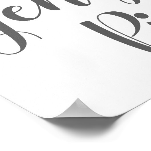 s結婚サイン – 私たちのJengaピースのフローラサインにサイン ポスター (角)