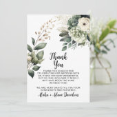 s結婚サンキューカードセージグリーン&赤面フローラ サンキューカード (スタンド正面)