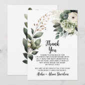s結婚サンキューカードセージグリーン&赤面フローラ サンキューカード (正面/裏面)