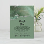 s結婚サンキューカードセージ瑪瑙シルバーグリッター サンキューカード (スタンド正面)